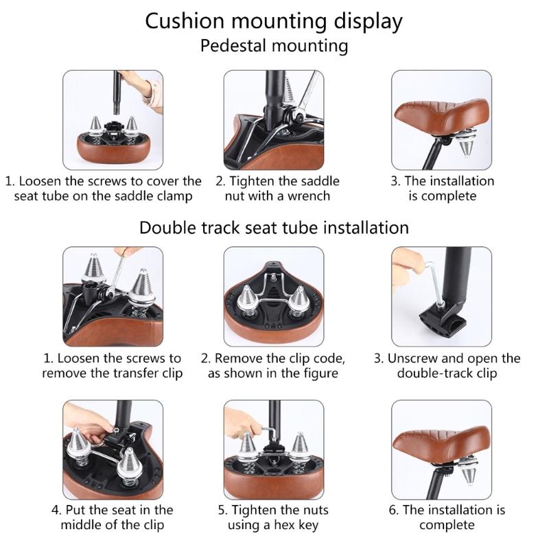 Ergonomic Bike Saddle Bike Seat with Shock Absorption and Waterproof Leather Suitable for Long Rides Water resistant