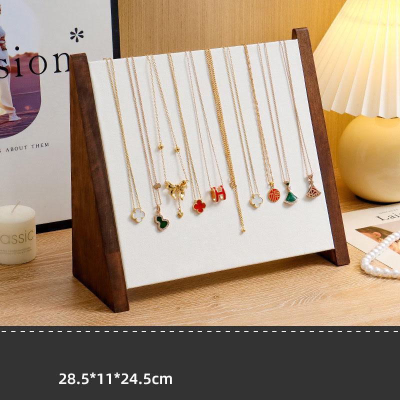 Wooden Design Sloping Necklace Display Stand High-end Bracelet Stand Counter Jewelry Display Equipment Necklace Storage