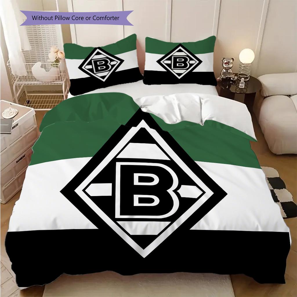 Borussia Muster Bettwäsche Steppdecke Set Bettbezug Kissenbezug Heimdekoration Geburtstagsgeschenk (1 Bettbezug + 2 Kissenbezüge, ohne Füllung)