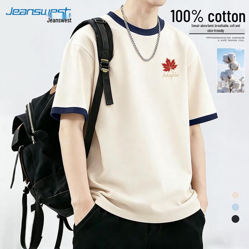 Jeanswest Men s Gold Thread Maple Leaf T-Shirt L