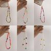 Creatieve Zomer Multi-Letter Macaron Mobiele Telefoonketting, Vakantiestijl Smiley Gezicht Vlinder Bloem Accessoires Vrouwen
