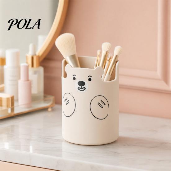 Desk Organizer Cute Bear 2-in-1 Pen Holder & Phone Stand, Macaron Colors Organizer, Large Capacity Storage for Pens Makeup Brushes Scissors