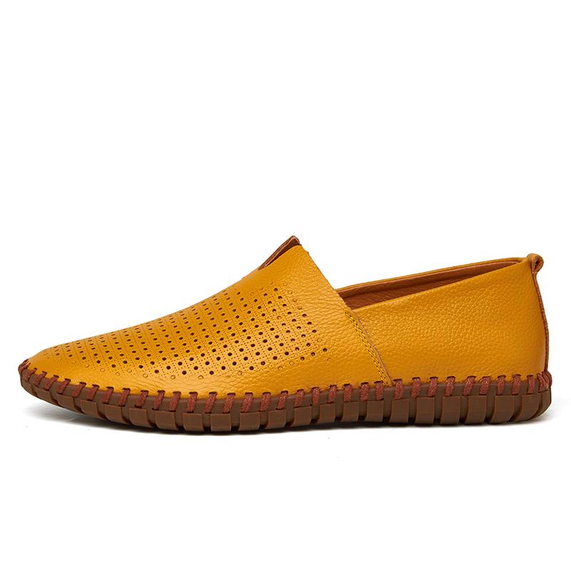 Sommer-Herren-Mokassins, Slipper, zum Fahren, leicht, Gommino, flach, zum Gehen, orthopädische, handgefertigte Schuhe für Herren