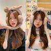 Winter Warm Furry Earmuffs Rabbit/Dinosaur Cosplay Ear Warmers with Moving Jumping Ears Outdoor Cold Weather