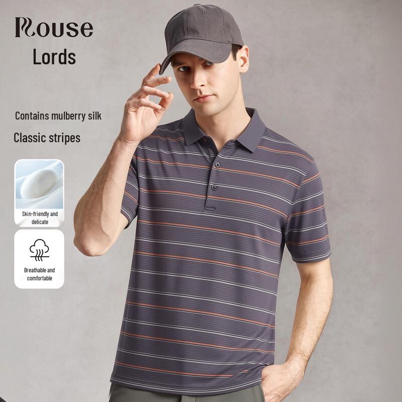 

Luozi Acetate & Silk Blend Striped Polo Shirt 54