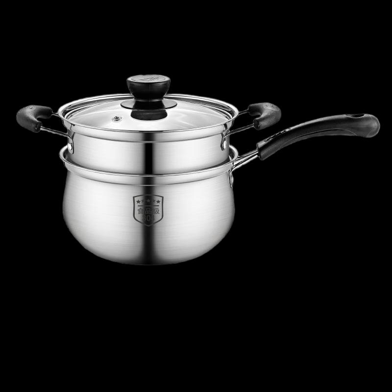 Linpan 20CM 304 Stainless Steel Milk Pot with Steamer