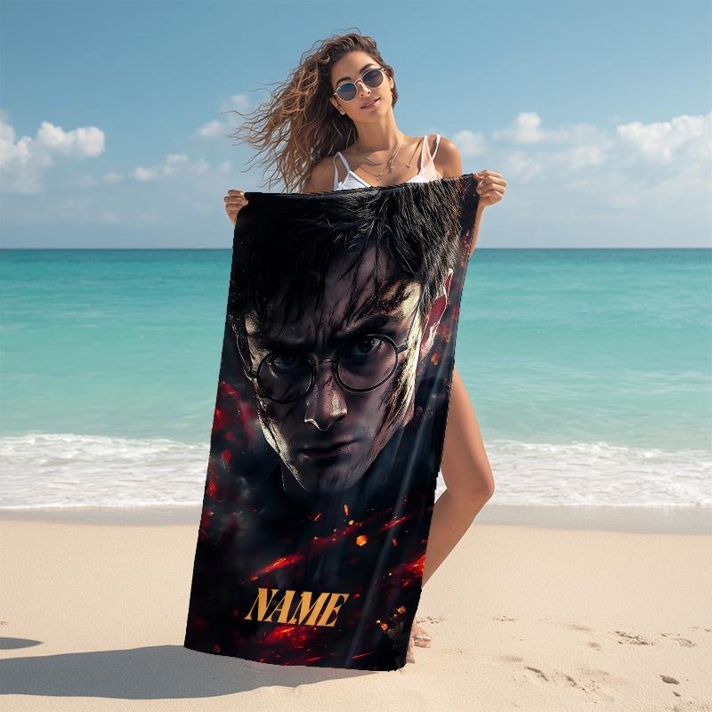 Personalized "Magical Winter Night" Beach Towel Microfiber Beach Towel Thin Absorbent for Beach Swimming Yoga Bath Sports. 0910414