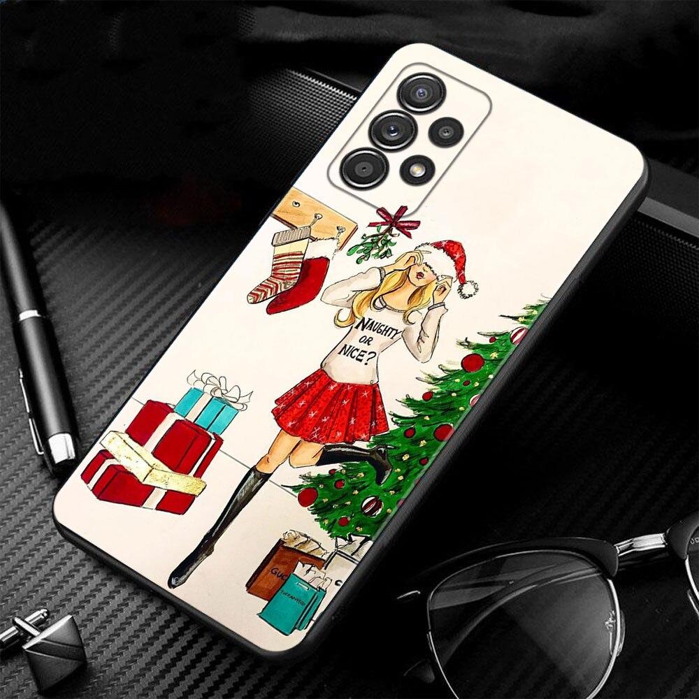 Phone Case For Samsung Galaxy A52s A73 A72 A53 A33 A32 A13 A02s A21s A12 A31 A91 A51 A71 A41 A23 A11 Christmas Tree Girl Gift