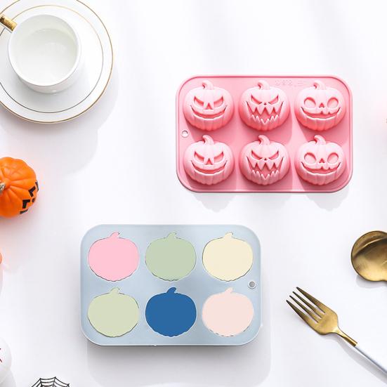 Silikonová forma na pečení dýně 3D formy na dorty Halloweenská tématika Forma na muffiny Forma na horkou čokoládu Forma na výrobu mýdla a svíček