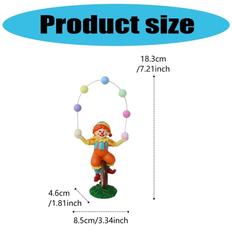Funny Acrobatic Clown Figurine with Colorful Ball Resins Art Piece Stable Base Design For Bookshelves Or Desk