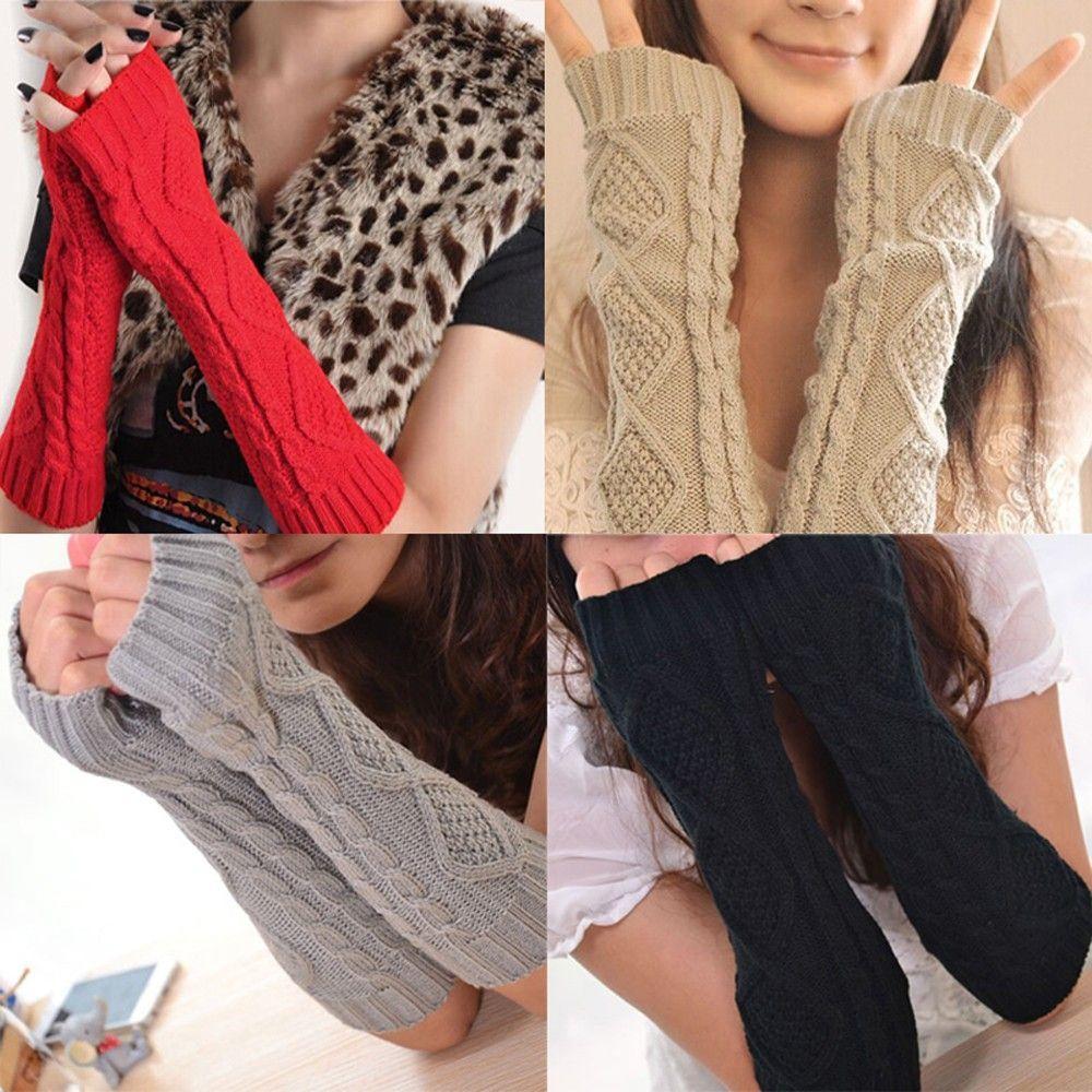 

Очарование Девушка Цветочный Твердый Зимний Грелка Рук Женщины Длинные перчатки Трикотажная Варежка без пальцев