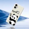 For iPhone 17 Case Panda Pattern Printing Straight Edge TPU Phone Back Cover