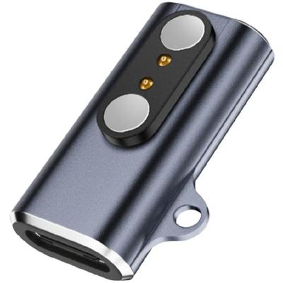 Magnetic Type C To 2Pin Charging Adapter 2.8mm Distance with Blue LED Light for Bone Conduction Headsets Smartwatch