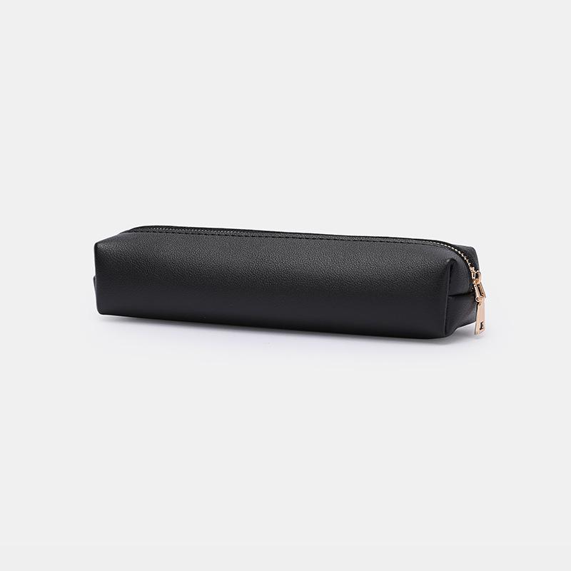 Korean Style Retro Unisex PU Leather Pencil Case for Students