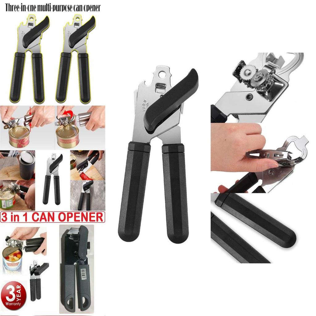 Durable Stainless Steel Can Opener Cutter Featuring Easy Grip Handle
