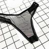 1PCS Transparent Ultra Thin Sexy Thong Women Lace G String Panty Low Waist Ruffles Underwear
