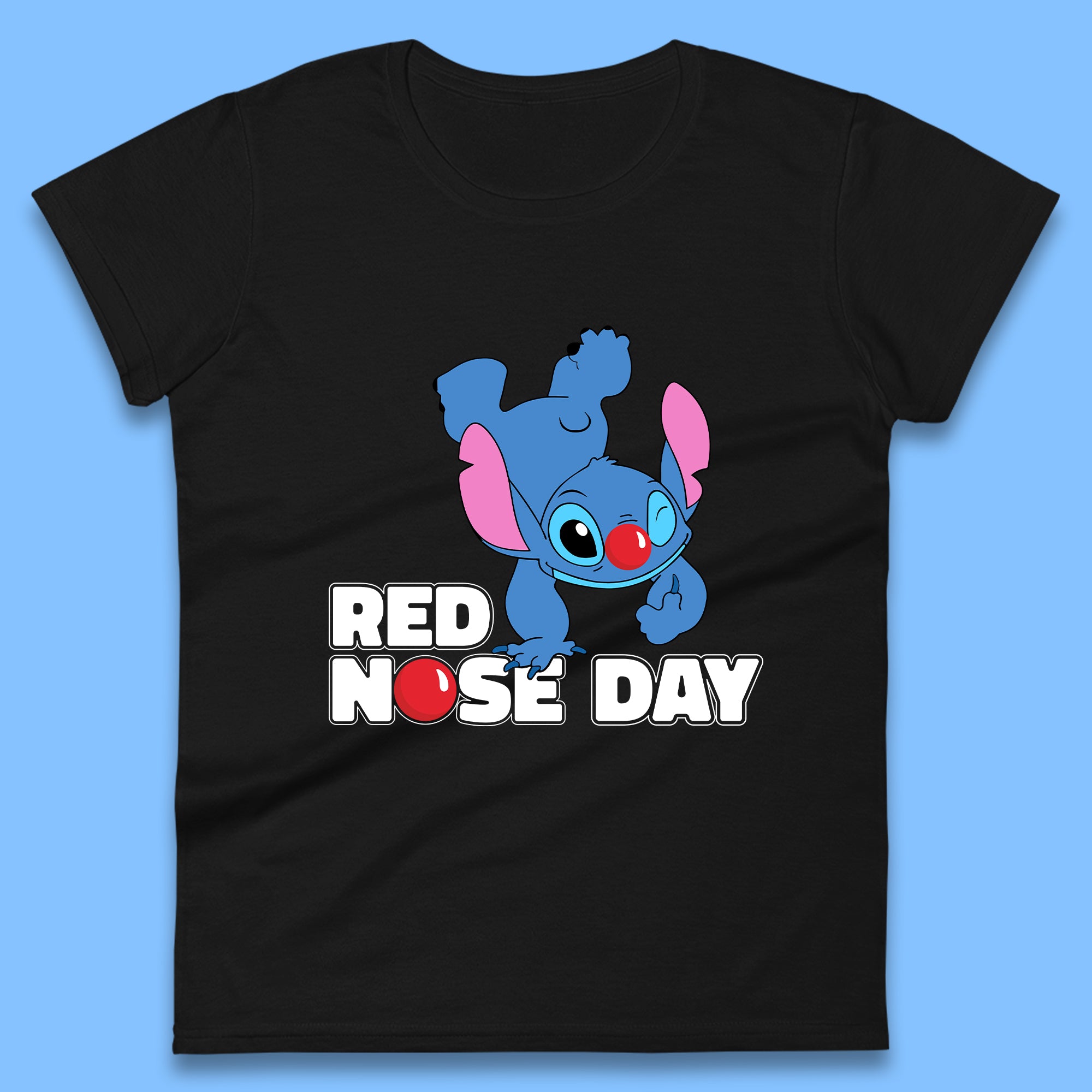 Stitch Red Nose Day Womens T-Shirt Mens Tops Tees Unisex 3XL