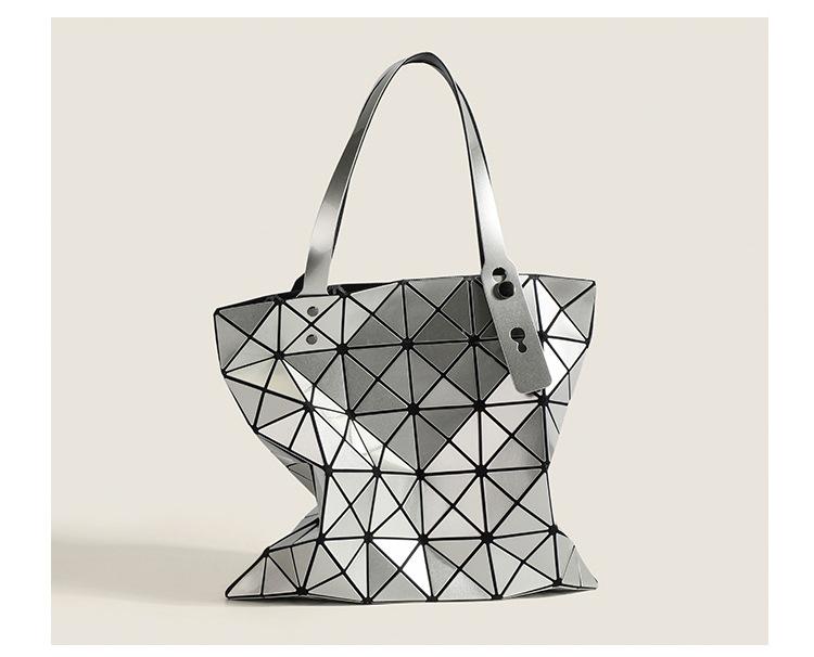 Damen Japanische Issey Miyake Geometrie Tragetaschen Lingge Tasche Reise Handtaschen