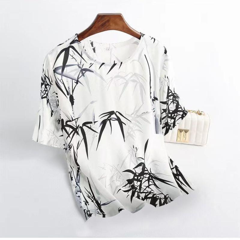 Summer Fashion Short Sleeve Crewneck T-shirt Women Loose Large Size Women's Top