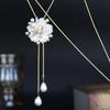 2021 Autumn And Winter Shell Flower Sweater Chain Women'S Fashion Simple Atmosphere Pearl Fringed Necklace