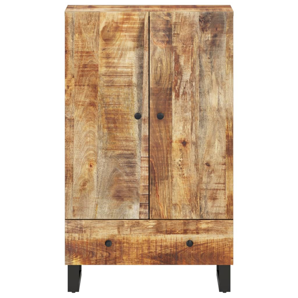 Highboard with Drawer 60x33x100 Cm Solid Mango Wood & Iron