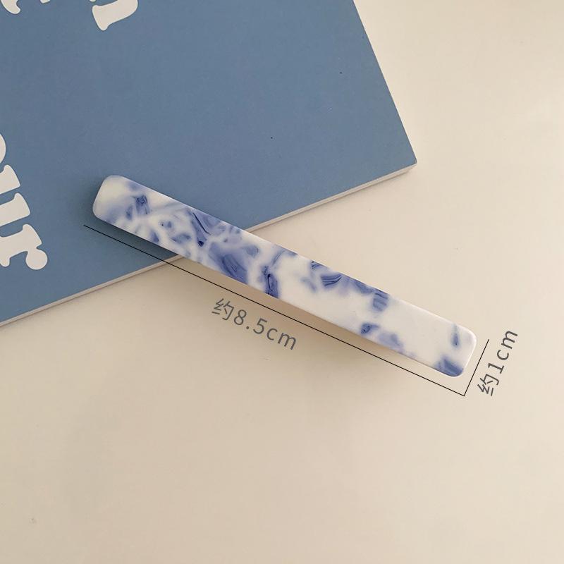 Retro Blue & White Porcelain Pattern Acetate Hair Claw