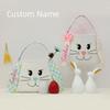 Easter Bunny Ears Handheld Basket - Plush Fabric for Eggs & Decor