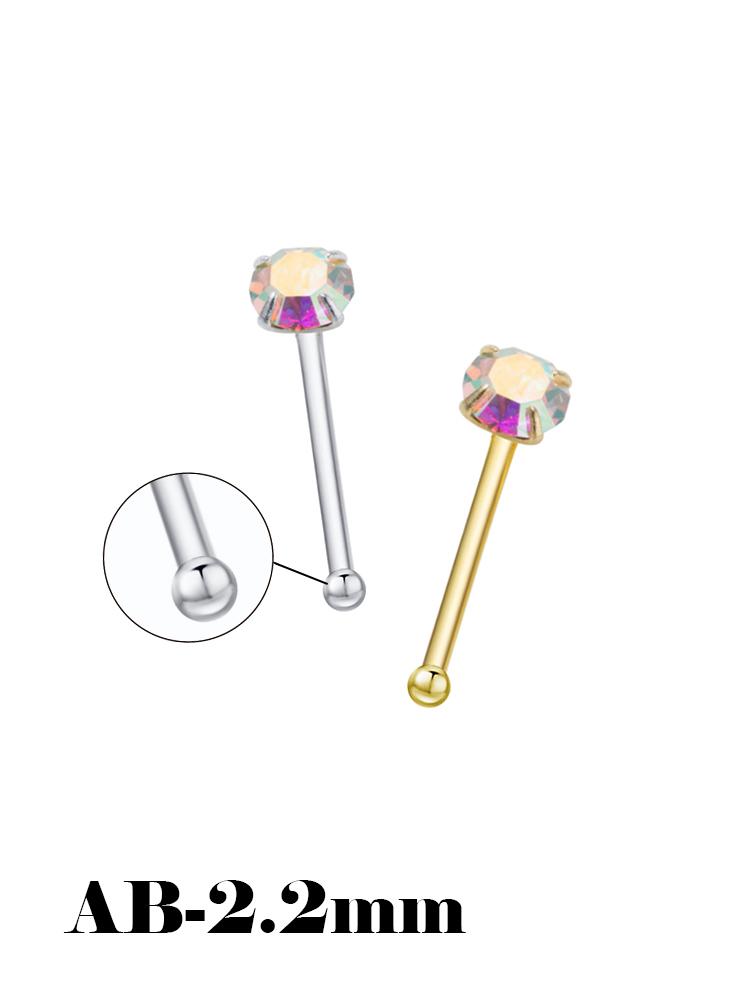 925 Silver Crystal Different Size Nose Studs Nose Piercing Body Jewelry Piercing Nez Pircing Nariz Joyería Corporal