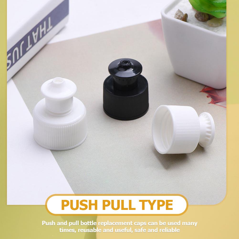 Sports Bottle Cap Push Pull Caps for Bottles Reusable Lids Water Replacement Tops Screw Soda Plastic Toddler