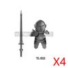 MOC Medieval Military Figures Building Blocks Castle Militia Soldier Dragon Gothic Knight Helmets Swords Shield Bricks Toys N06