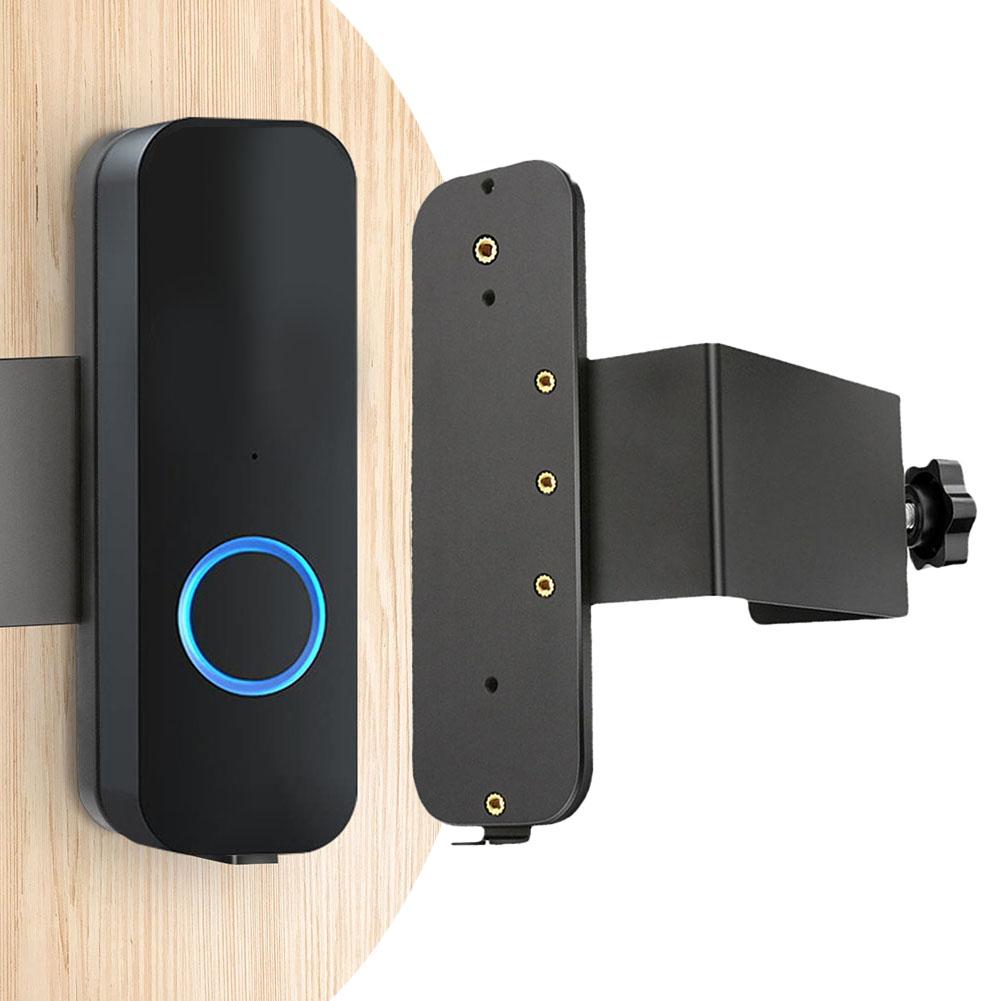 No Damage Doorbell Holder Easy Install Doorbell Bracket Office Doorbell Setup Metal Materials Non-Interfering Design