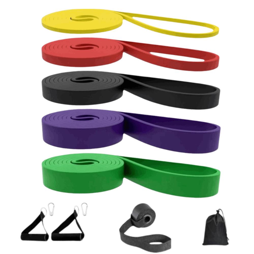 9pcs Long Lasting Use Resistance Bands Set Yoga Stretching Bands Strength Training