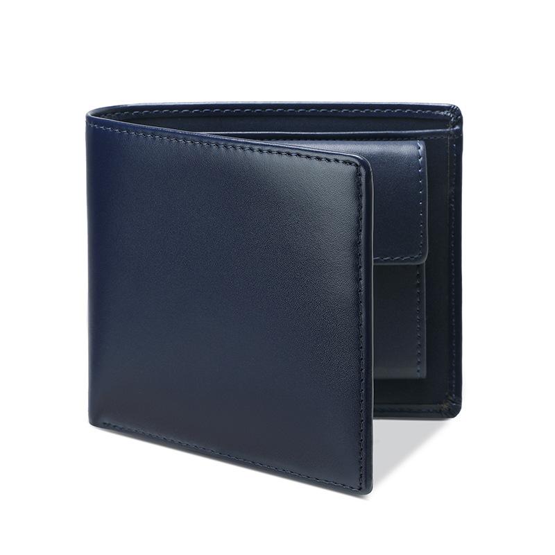 Men's Wallet, Two Fold Leather Wallet, Multiple Card Slots, Change Slots, Short Wallet Clip