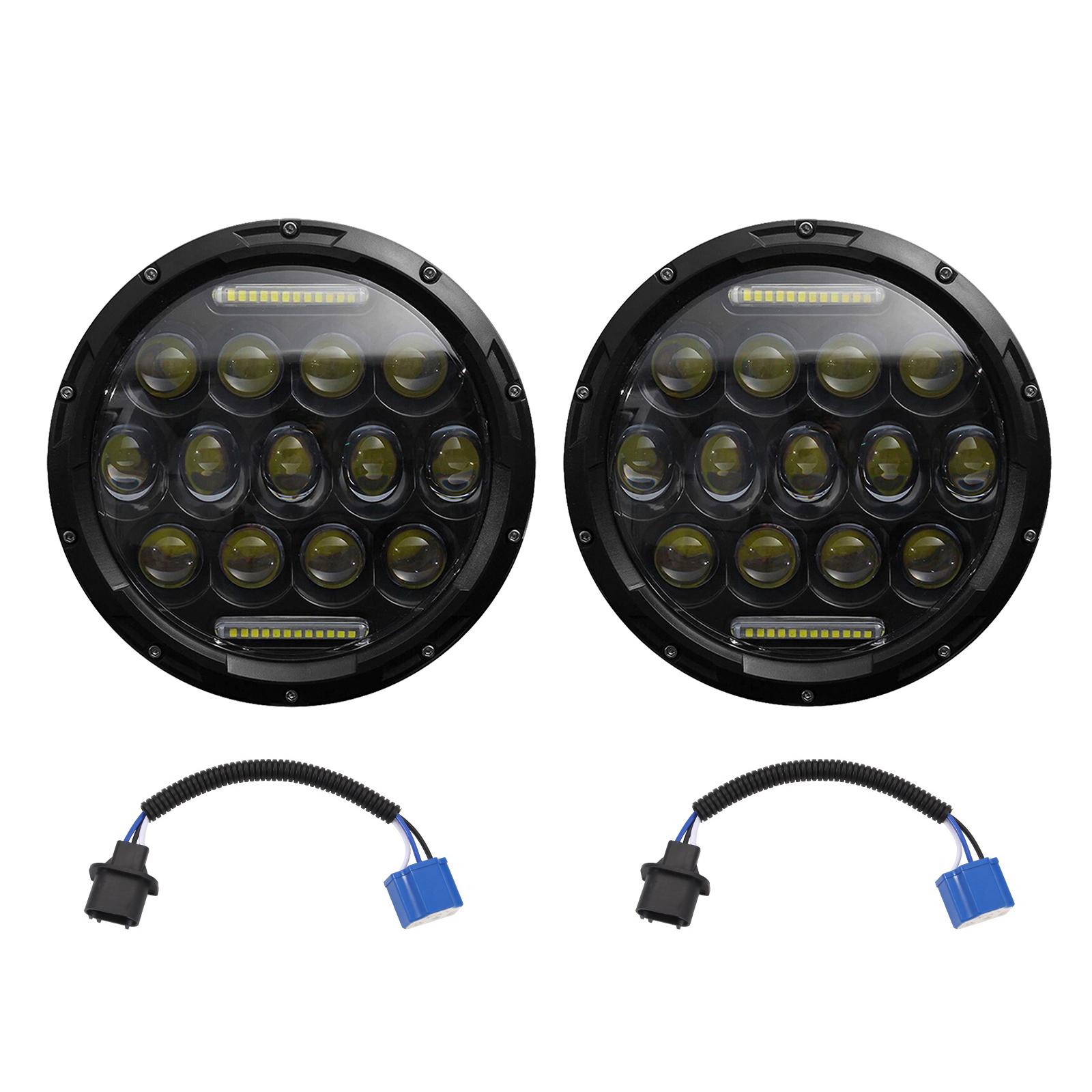 

2 шт. 7-дюймовые автомобильные мотоциклетные светодиодные фары 200 Вт 6000 К IP67 водонепроницаемые DRLLближний светдальний свет 7 дюймов 2pcs чёрный