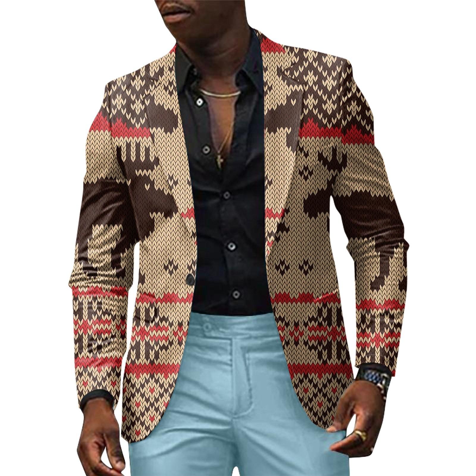 

Унисекс Зимние рождественские принты Пиджаки Унисекс Повседневная мода Куртки на пуговицах L зелёный