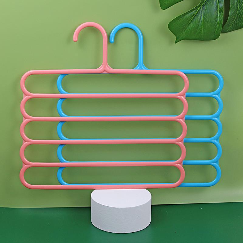 Modern Plastic 5tier Pants Rack With Multiple Storage For Closet Organization