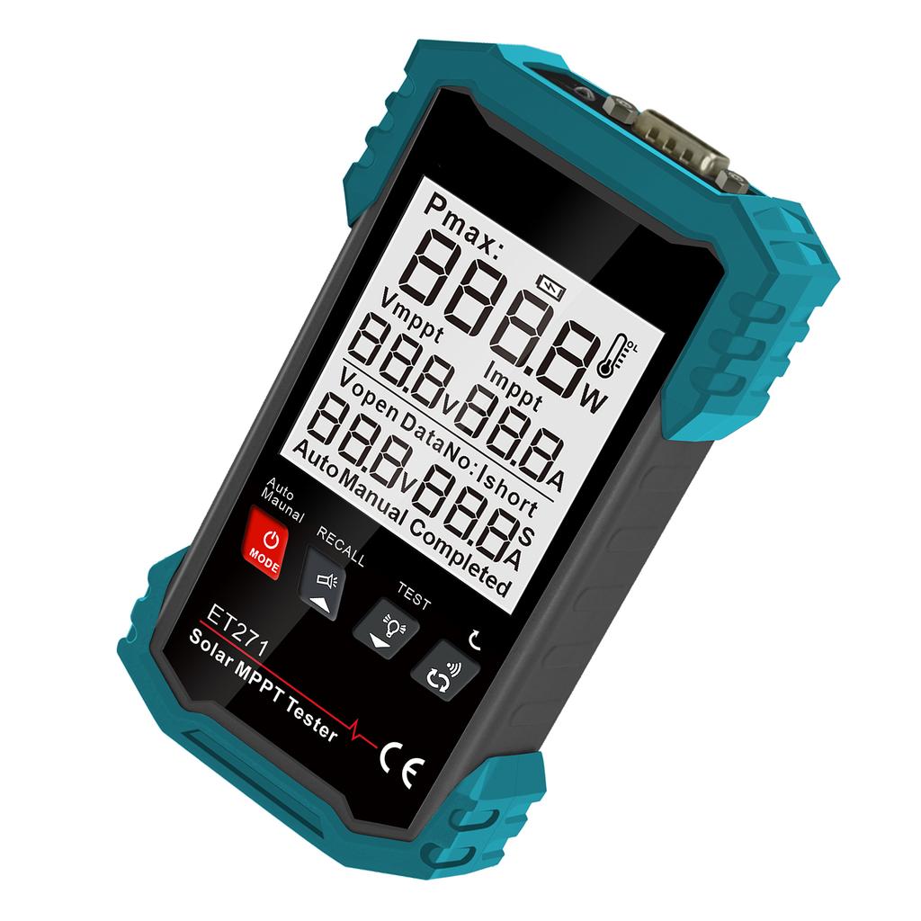 1600W Solar Panel Tester, Portable Digital Solar MPPT Tester with Auto Manual Mode, Open Circuit Voltage, Maximum Power