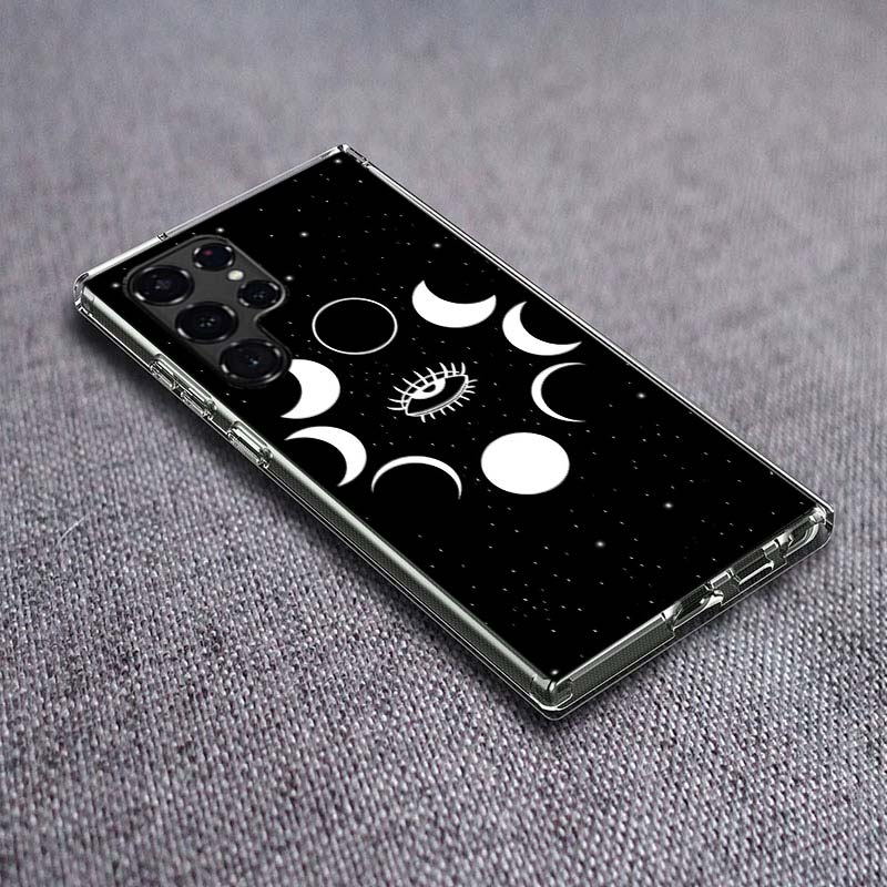 Okkulte Hexerei Mond Gotische Hexe Klare Handyhülle für Samsung Galaxy S24 S23 S21 Plus S20 FE S22 S26 Ultra S25 Edge TPU Capa