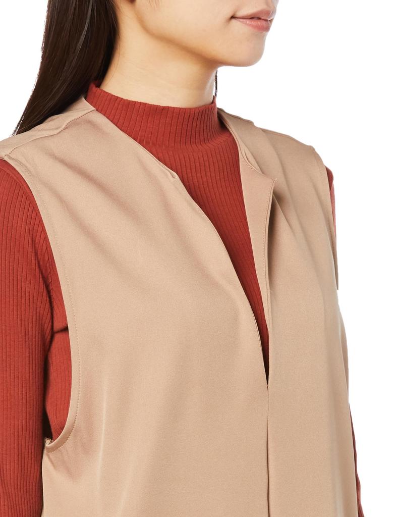 Jill Women's Beige Casual Dress with V-Neck Sleeveless