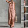 Ärmelloses Maxikleid mit Kapuze für Damen Button-Down Lässiges Hemdkleid