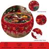 Christmas Vintage Farmhouse Tablecloth with Santa, Reindeer & Xmas Tree Prints. Rectangular & Round Sizes for Xmas/New Year Parties, Kitchen, Indoor &