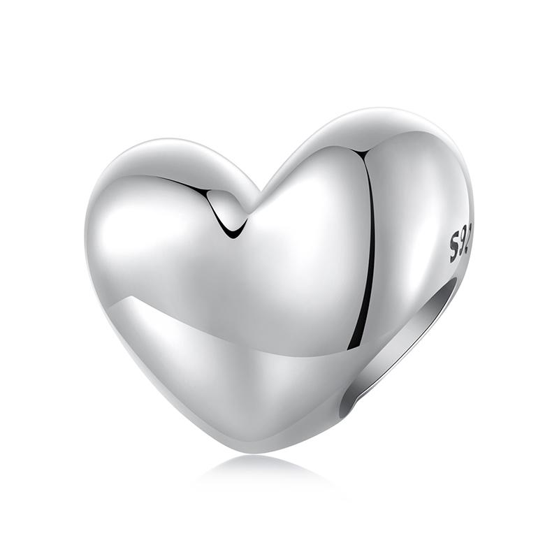 WOSTU 925 Silver Pink Love Heart Charms Bead Infinite Love Pendant Fit Bracelet Valentine Jewelry Mother's Day Gift
