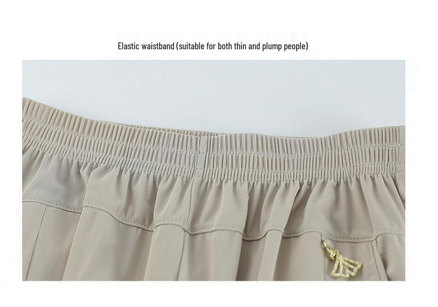 Mom's High Waist Elastic Seven-Point Cropped Pants for Middle-Aged & Elderly Women