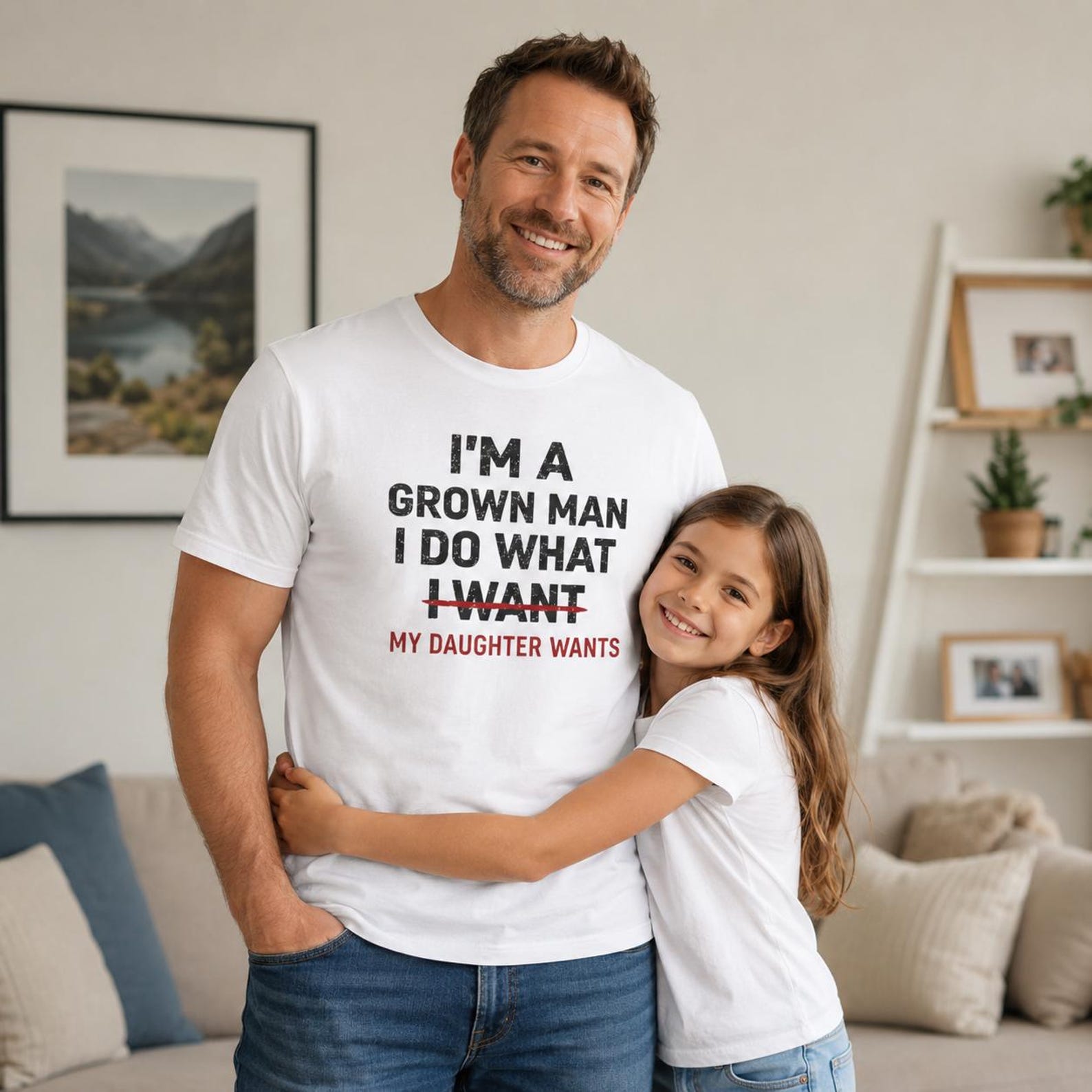 Funny Dad Shirt, I m A Grown Man I Do What My Daughter Wants T-Shirt, Father Daughter Gift, Dad Humor Tee, Father s Day Shirt, Daddy Gift M