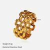 European and American cold punk ring simple 18K gold vacuum electroplating titanium casting steel ring spot