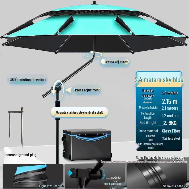Large Outdoor Fishing Umbrella: Rainproof, Sunshade, Folding, Thickened, UV Protection