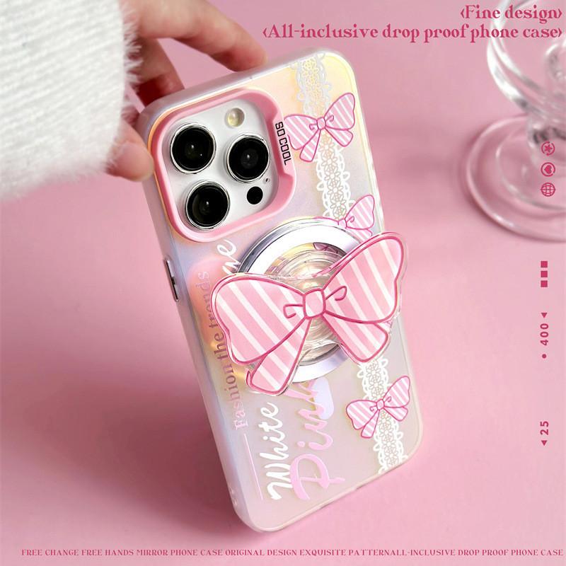 Bow Magnetic Phone Case Compatible with iPhone15 14 13 12/11promax/xsmax/xr 7/8plus