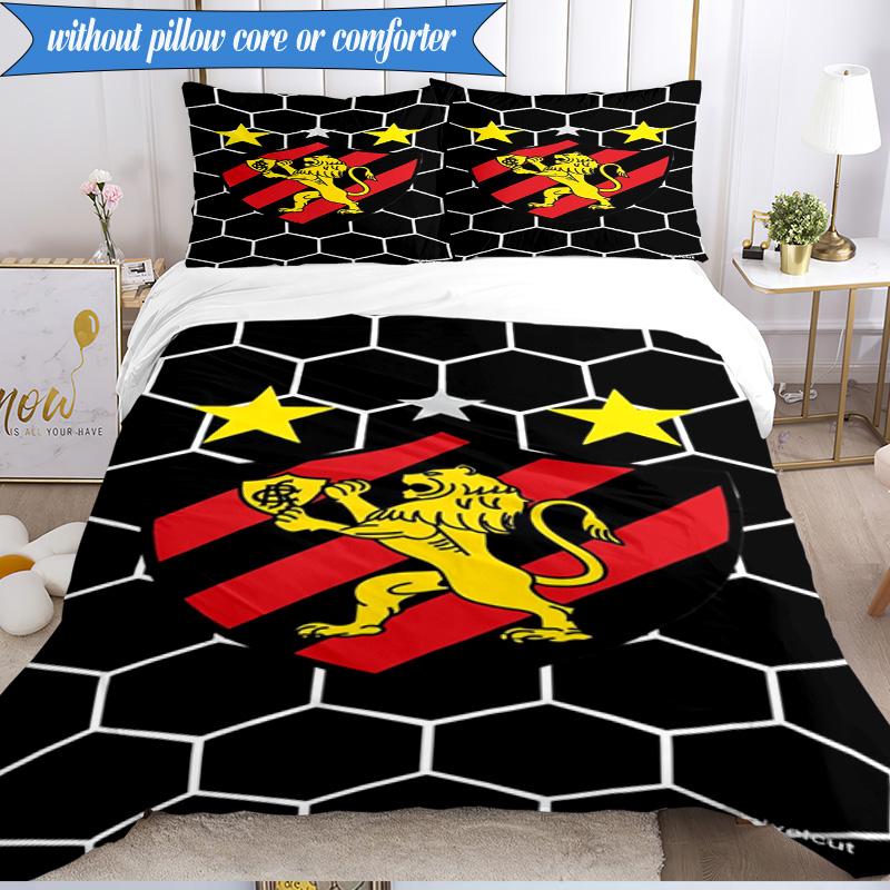 3PCS Sport Club Football Crest Printed Soft Bedding Set,Including 1pc Duvet Cover And 2pcs Pillowcases Perfect for Bedroom, Dormitory, Fan gift