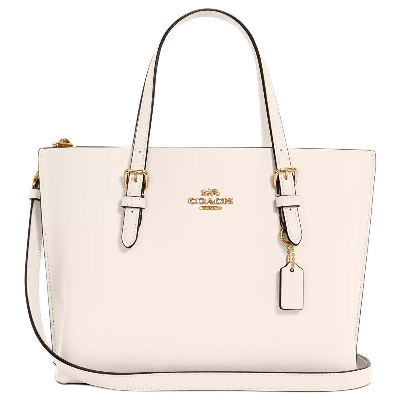

Coach Mollie Logo Leather Tote Bag Women tote bags Chalk-White C4084-IMOVG Basic Set (Bag+Dust Bag)