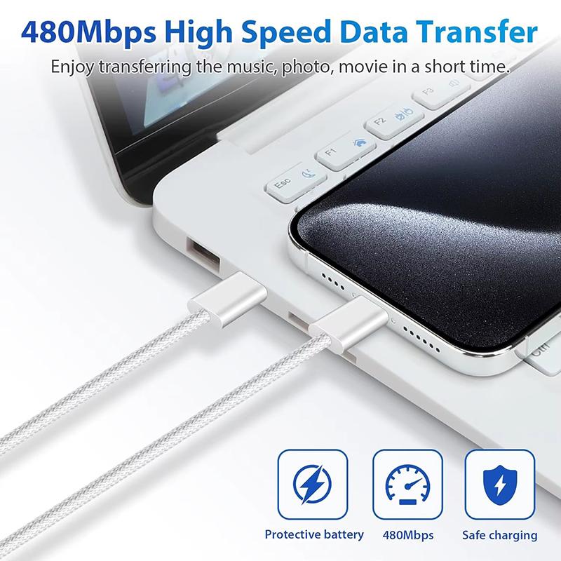 Xiaomi 10Pcs 20Pcs USB C to Type C Color Cable Fast Charging For iPhone15 For Huawei ForXiaomi Type C Weaving Cable Accessories